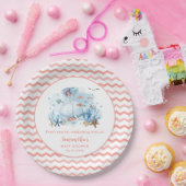 鯨サン航海のゴピンクの女の子のベビーシャワー ペーパープレート (パーティー)
