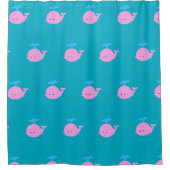 鯨シャワーカーテン、海テーマ浴室 シャワーカーテン (正面)