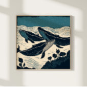 鯨シー海海洋自然リノカットノバスコシア ポスター