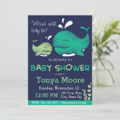 鯨ジェンダーがクジラの赤ちゃんシャワーを明らかにする招待状 招待状 (スタンド正面)