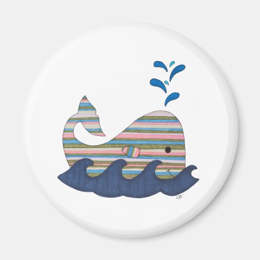 鯨ストライプの磁石 マグネット (正面)