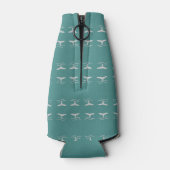 鯨テールパターンティール（緑がかった色）とグレー ボトルクーラー (裏面)