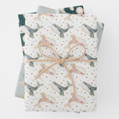 鯨モダン誕生日男女兼用ベビーシャワー ラッピングペーパーシート (インサイチュ)