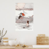 鯨乗馬うさぎたちが人魚に出会う ポスター (キッチン)