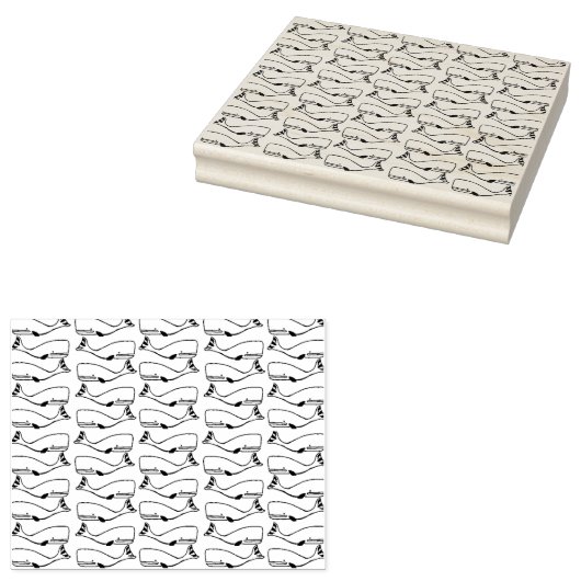 鯨体幾何学模様スケッチスタンプ ラバースタンプ (押印)