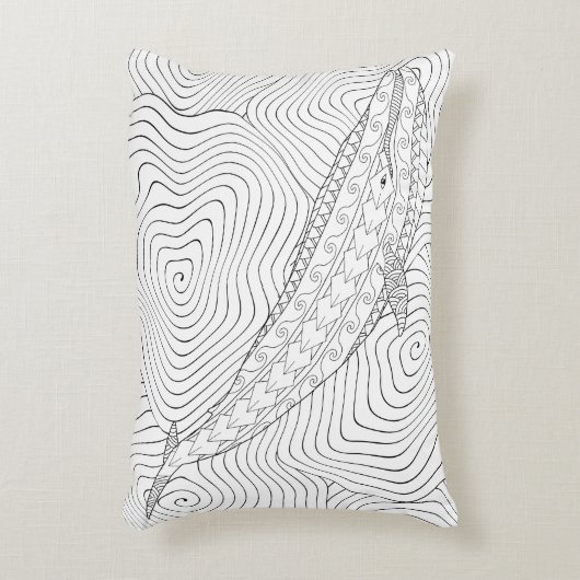 鯨体青色枕 アクセントクッション (正面(垂直))