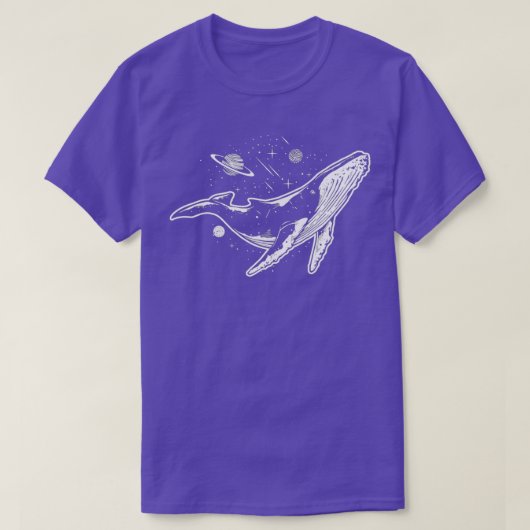 鯨宇宙星惑星銀河系探査機 Tシャツ (デザイン正面)