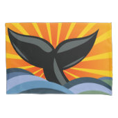 鯨尾と海波 枕カバー (正面左)