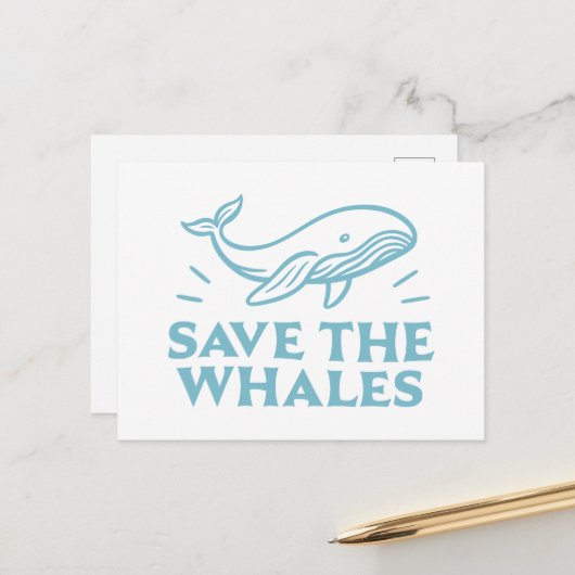 鯨救の可愛いレトロな美学 ポストカード (正面/裏面インサイチュ)