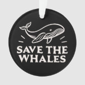 鯨救海動物は黒 オーナメント (正面)