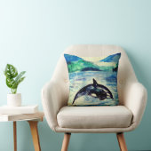 鯨水カラースケッチ装飾用クッション クッション (椅子)