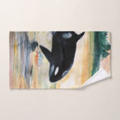 鯨水彩画スケッチバスルーム用タオルセット バスタオルセット (ハンドタオル)