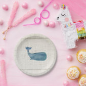 鯨水色の青いテクスチャ ペーパープレート (パーティー)