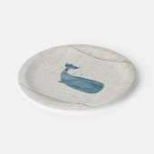 鯨水色の青いテクスチャ ペーパープレート (アングル)