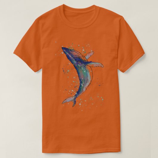 鯨水青絵画色1 Tシャツ (デザイン正面)
