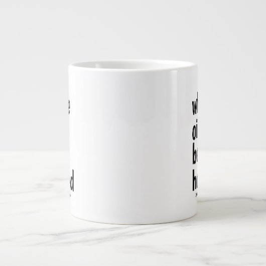 鯨油ビーフックブラックタイポグラフィアイリッシュおもしろい ジャンボコーヒーマグカップ (正面)