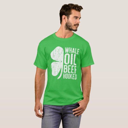 鯨油ビーフフックSaint patricks dayギフト Tシャツ (正面フル)