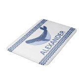 鯨波ブルーとホワイトのカスタムバスマット バスマット (アングル)