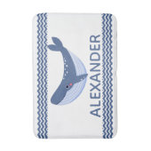 鯨波ブルーとホワイトのカスタムバスマット バスマット (正面縦)