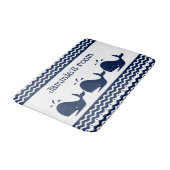 鯨波ブルーとホワイトカスタム バスマット (アングル)