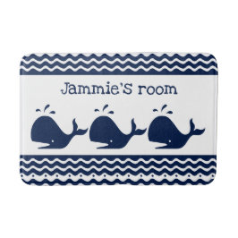 鯨波ブルーとホワイトカスタム バスマット