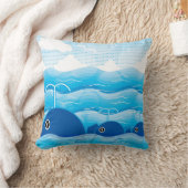 鯨波海青 クッション (ブランケット)
