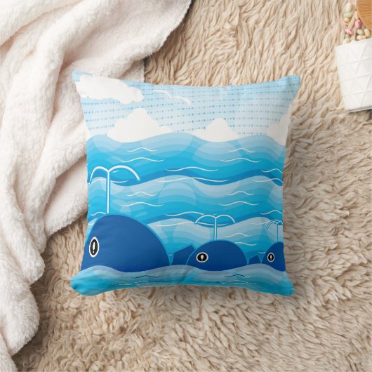 鯨波海青 クッション (ブランケット)
