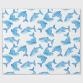 鯨海シーウォーターブルーフィッシュ誕生日 ラッピングペーパー (フラット)