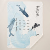 鯨海ツインズマイルストーンシェルパブランケット シェルパブランケット (正面)