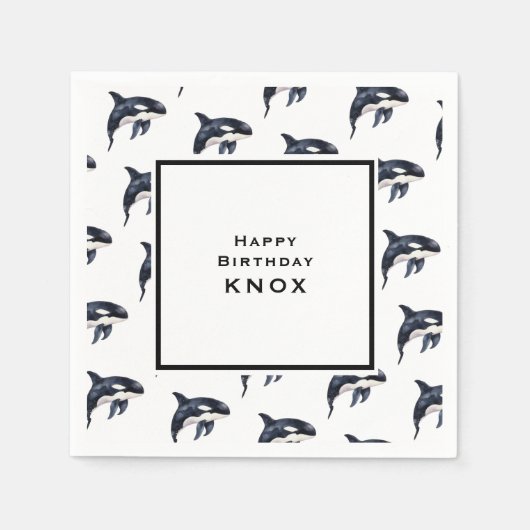 鯨生誕祭パーティー スタンダードカクテルナプキン (正面)