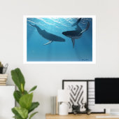 鯨疑問に思プリント ポスター (ホームオフィス)