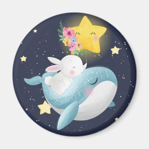 鯨磁石に乗るバニー マグネット