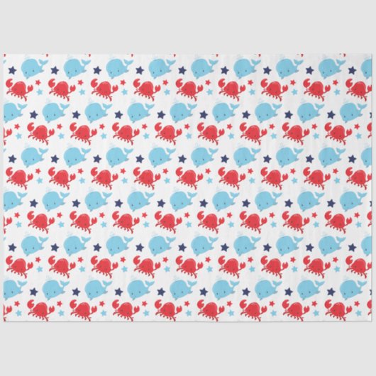 鯨航海のとカニの模様 薄葉紙 (正面)