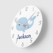 鯨航海の子供部屋壁時計 ラウンド壁時計 (傾斜)