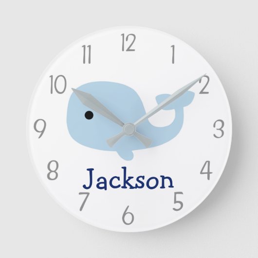 鯨航海の子供部屋壁時計 ラウンド壁時計 (正面)