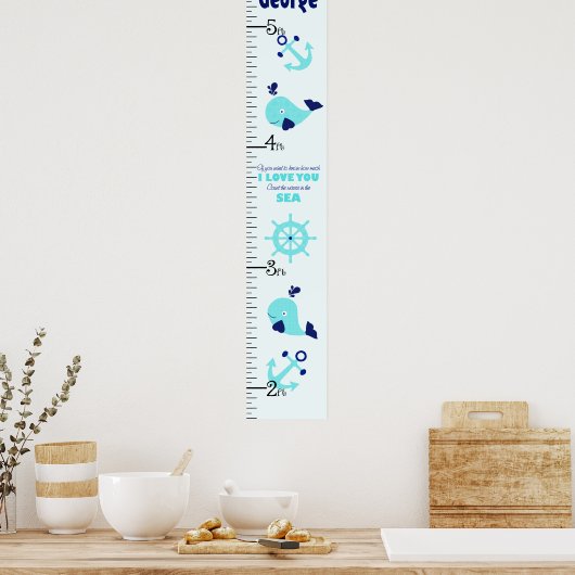 鯨航海の引用文生長保計8x44! ポスター (キッチン)