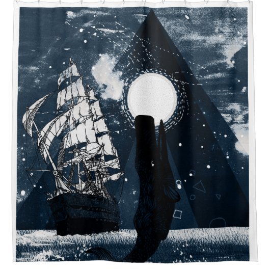 鯨船 シャワーカーテン (正面)
