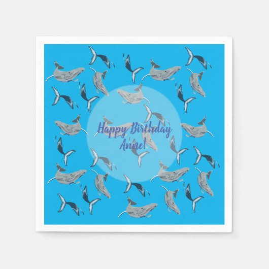 鯨芸術 スタンダードカクテルナプキン (正面)