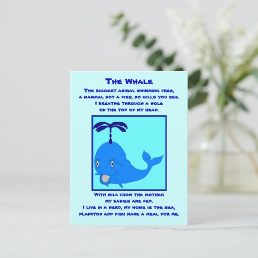 鯨詩はがき ポストカード (スタンド正面)