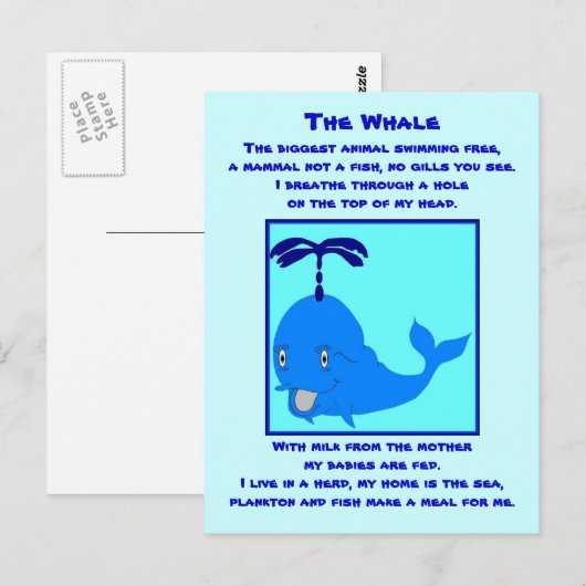 鯨詩はがき ポストカード (正面/裏面)