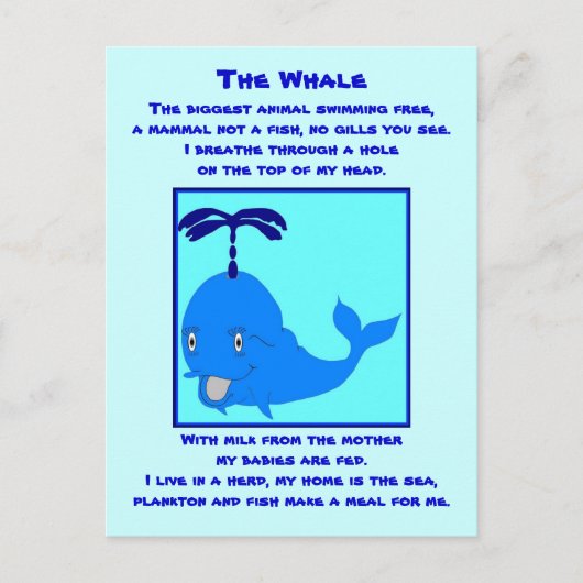 鯨詩はがき ポストカード (正面)