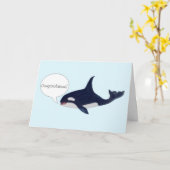 鯨類海洋生物学者の卒業祝い カード (黄色い花)