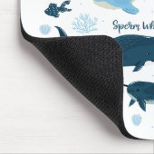 鯨類&海洋生物海グラフィックデザイン マウスパッド (コーナー)