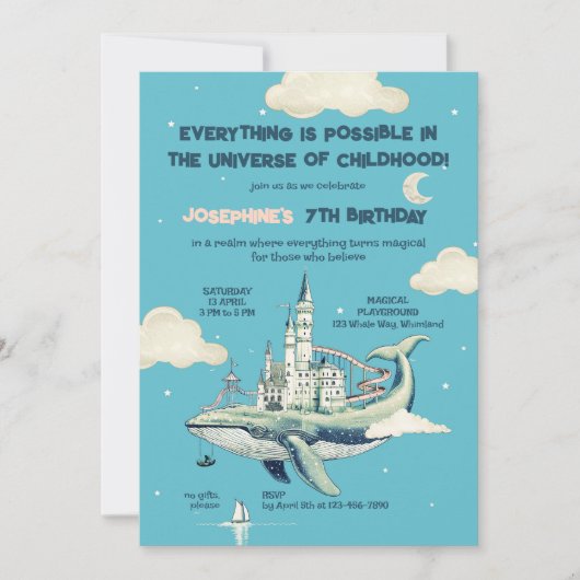 鯨魔法飛行第2バースデーパーティー 招待状 (正面)