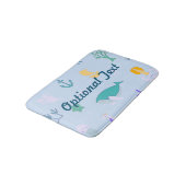 鯨、いかり、サンゴ及び海藻 バスマット (アングル)