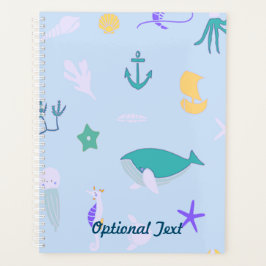 鯨、いかり、サンゴ及び海藻 プランナー手帳