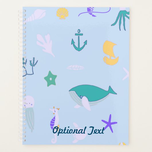 鯨、いかり、サンゴ及び海藻 プランナー手帳 (正面)