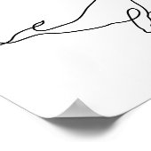 鯨、ラインアートイラストレーション ポスター (角)