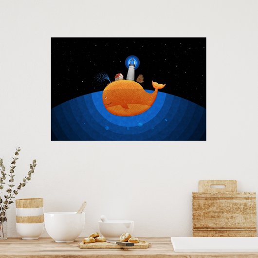 鯨（夜） ポスター (キッチン)