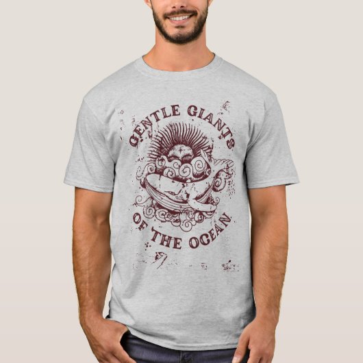 鯨：海の穏やかな巨人 Tシャツ (正面)